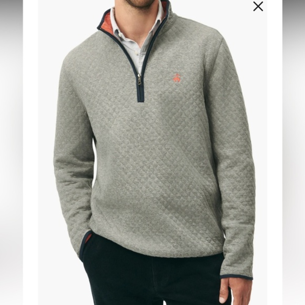 Brooks Brothers Gray Zip Up Sweater